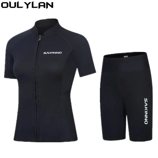 Oulylan 2mm Neoprene Diving Split Short Sleeve Wetsuit