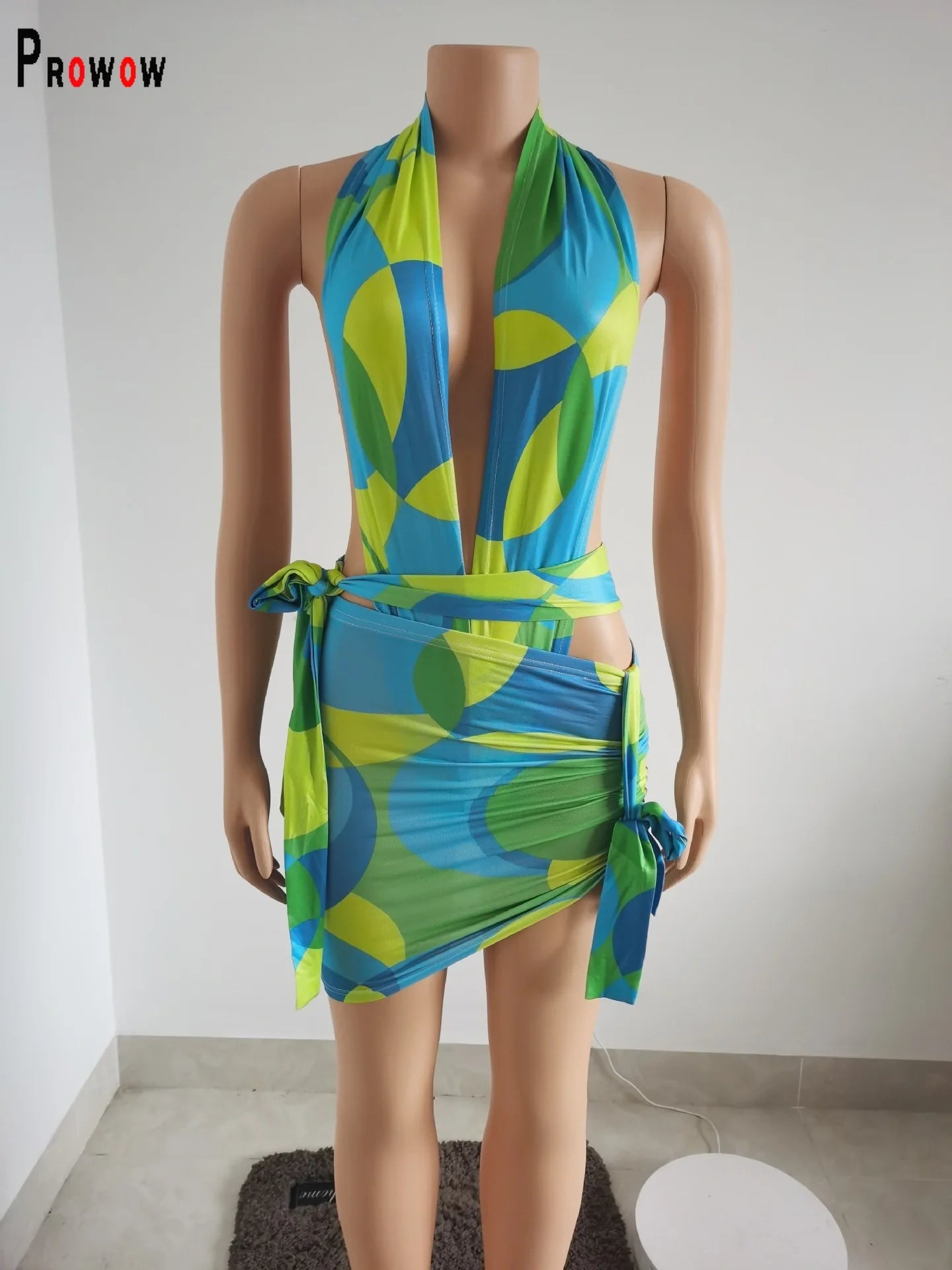 Prowow Sexy Print Cover-ups Two Piece Swimwear