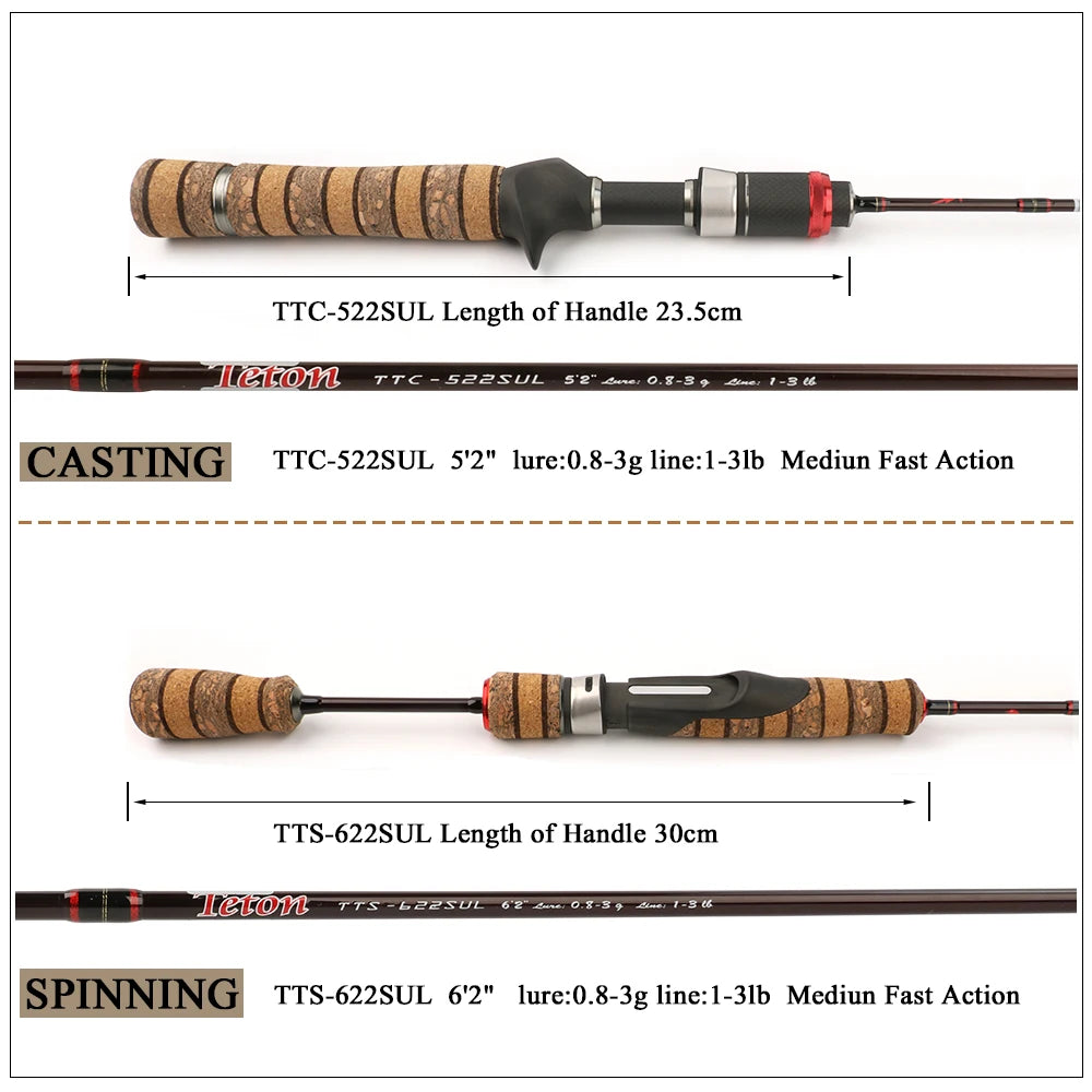 KUYING Teton SUL Super Ultralight 5'2" Casting Spinning Rod