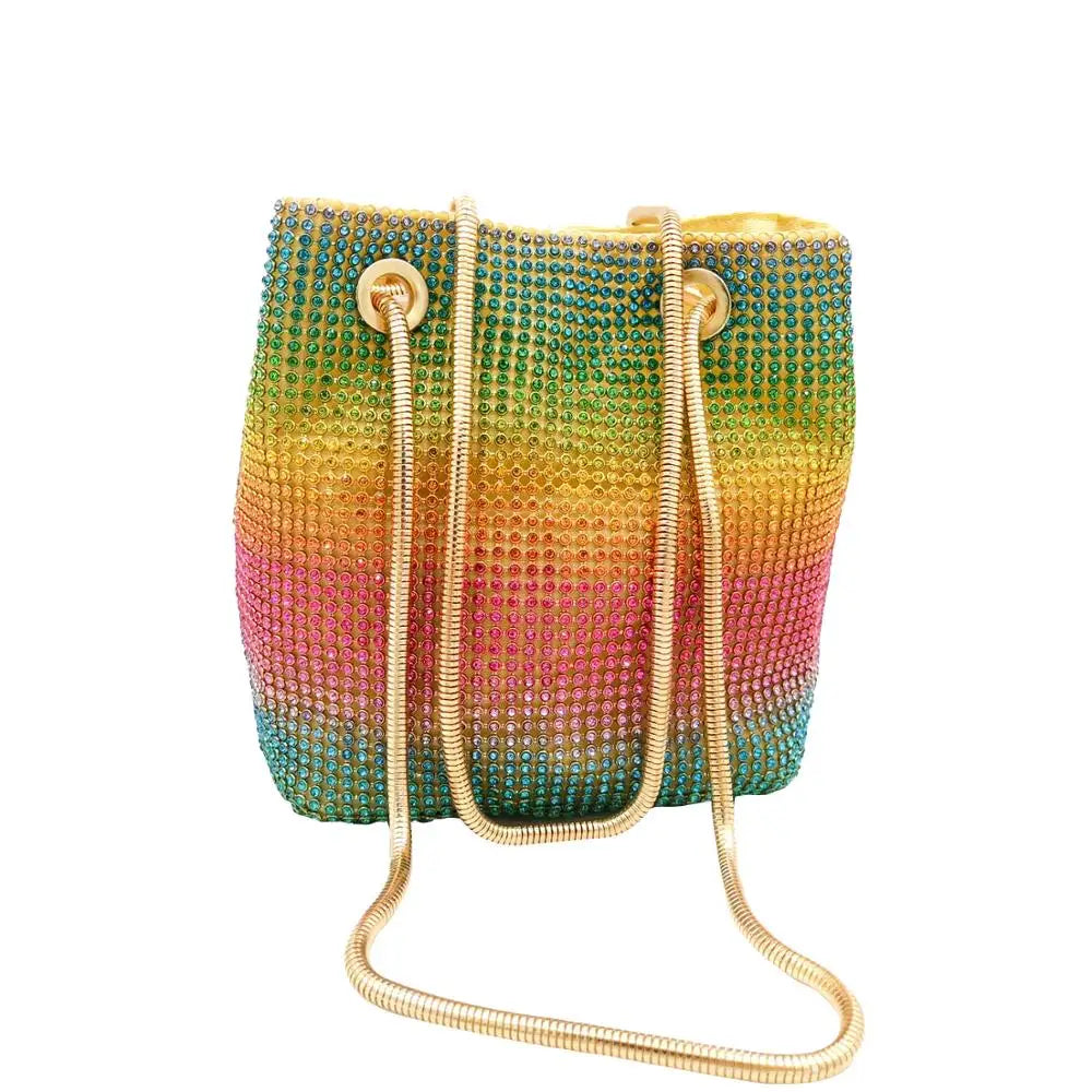 Boutique De FGG Rainbow  Mini Chain Shoulder Handbag