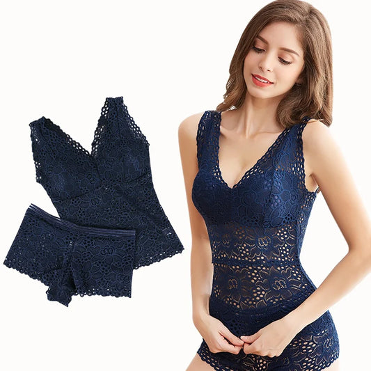 Push Up Seamless Embroidery Lace Sexy Bra Set