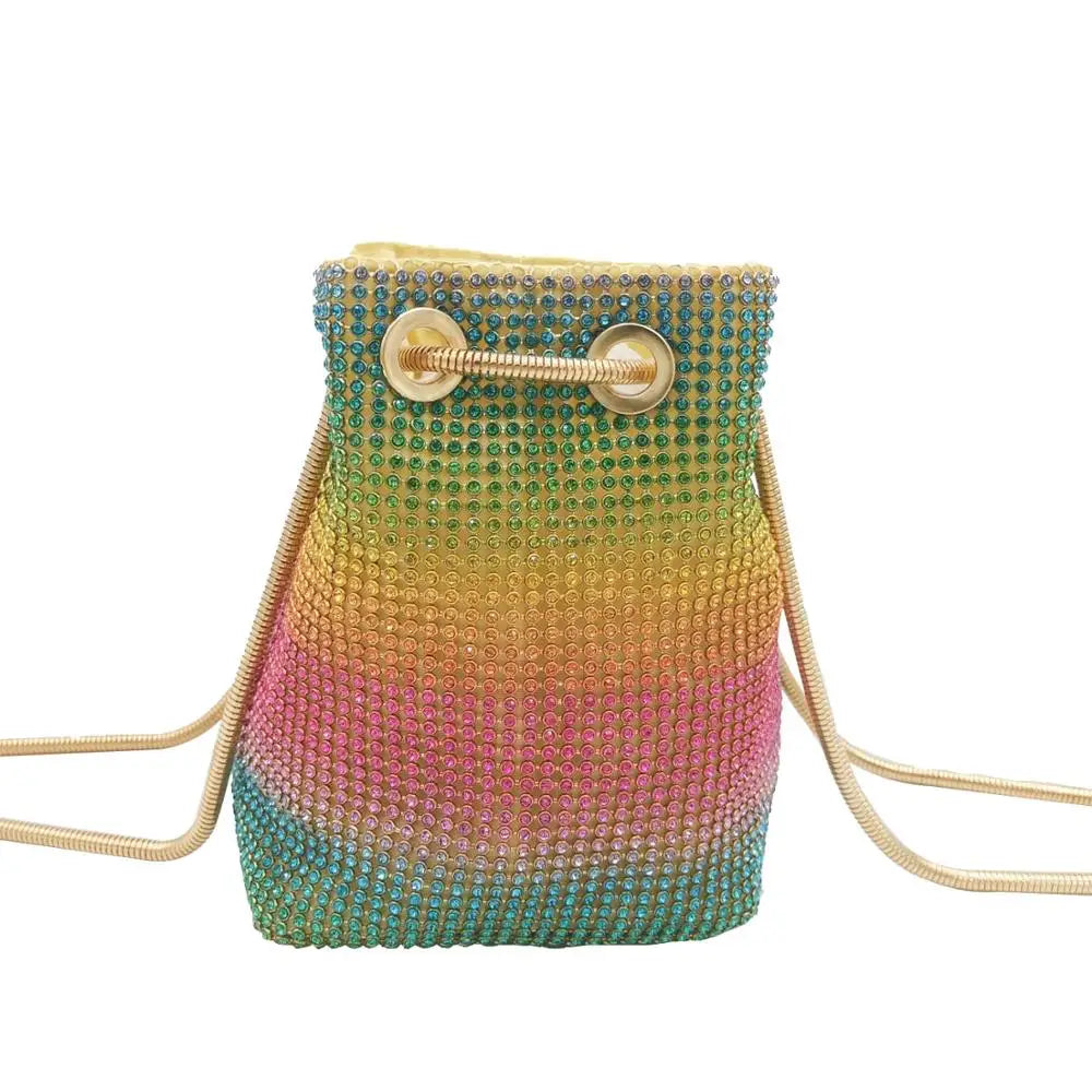 Boutique De FGG Rainbow  Mini Chain Shoulder Handbag