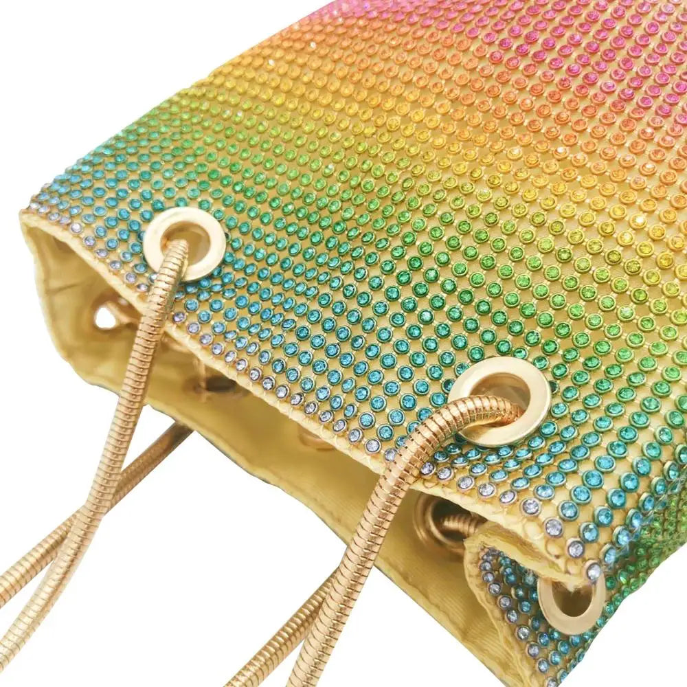 Boutique De FGG Rainbow  Mini Chain Shoulder Handbag