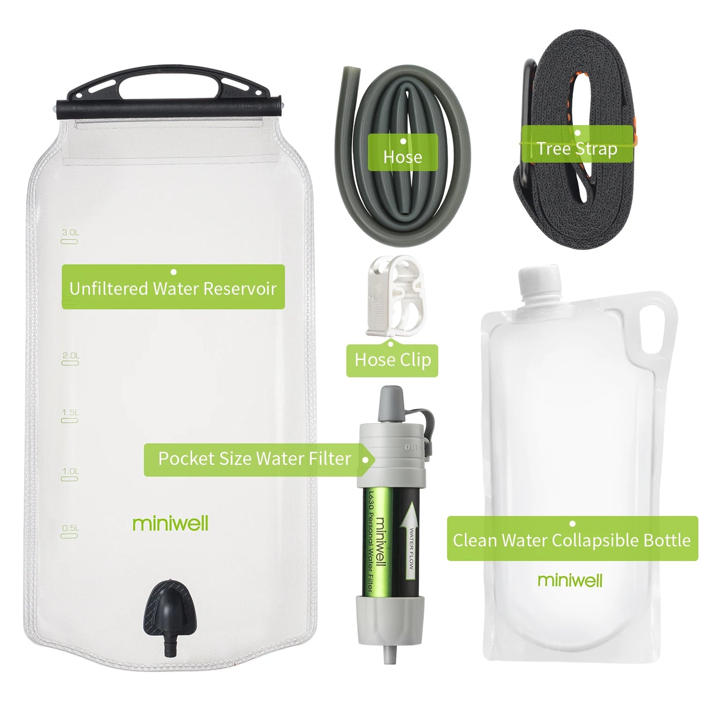 miniwell water purifier water straw filter survival