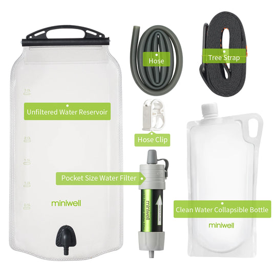 miniwell water purifier water straw filter survival