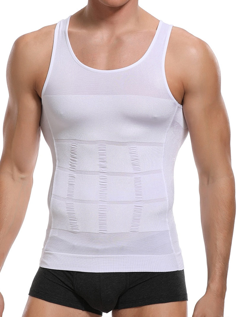 Mens Slimming Body Shaper Vest Shirt - dolphinrealm