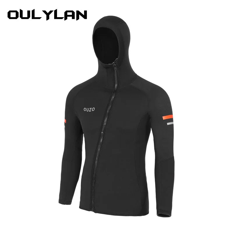 Oulylan Mens 1.5mm Neoprene Hooded Diving Jacket