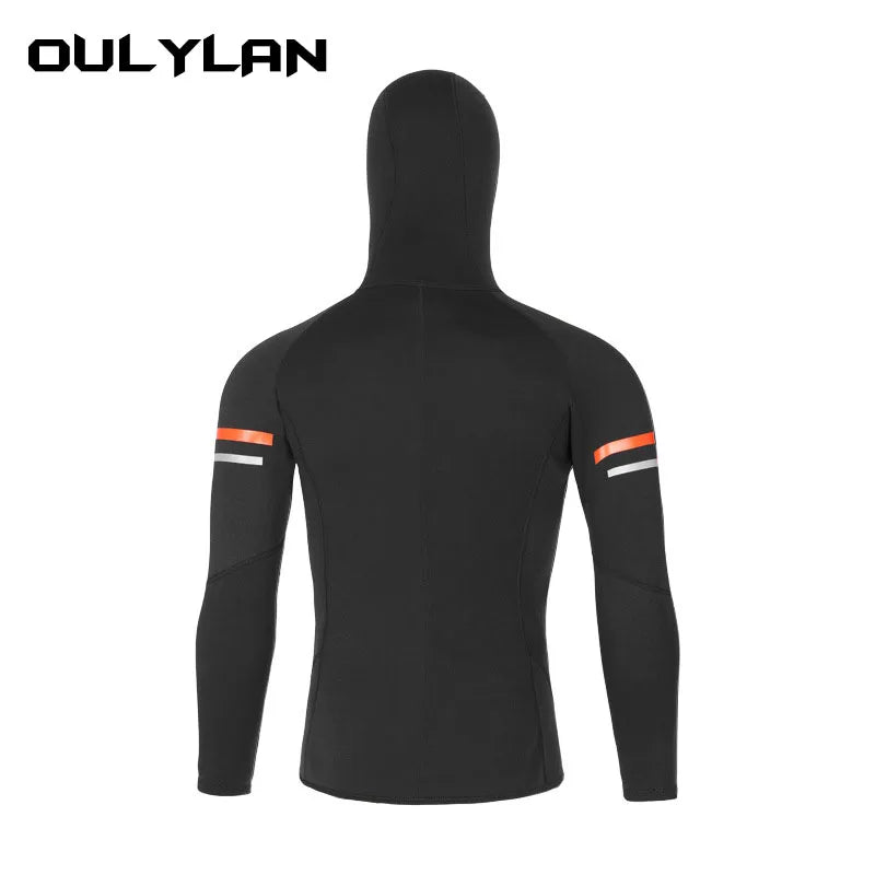 Oulylan Mens 1.5mm Neoprene Hooded Diving Jacket