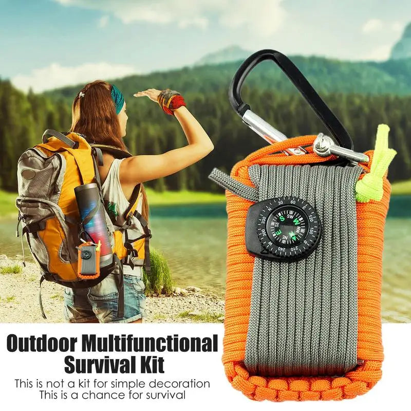 Survival Kits Includes Line Saw Paracord  Whistle Flashlight