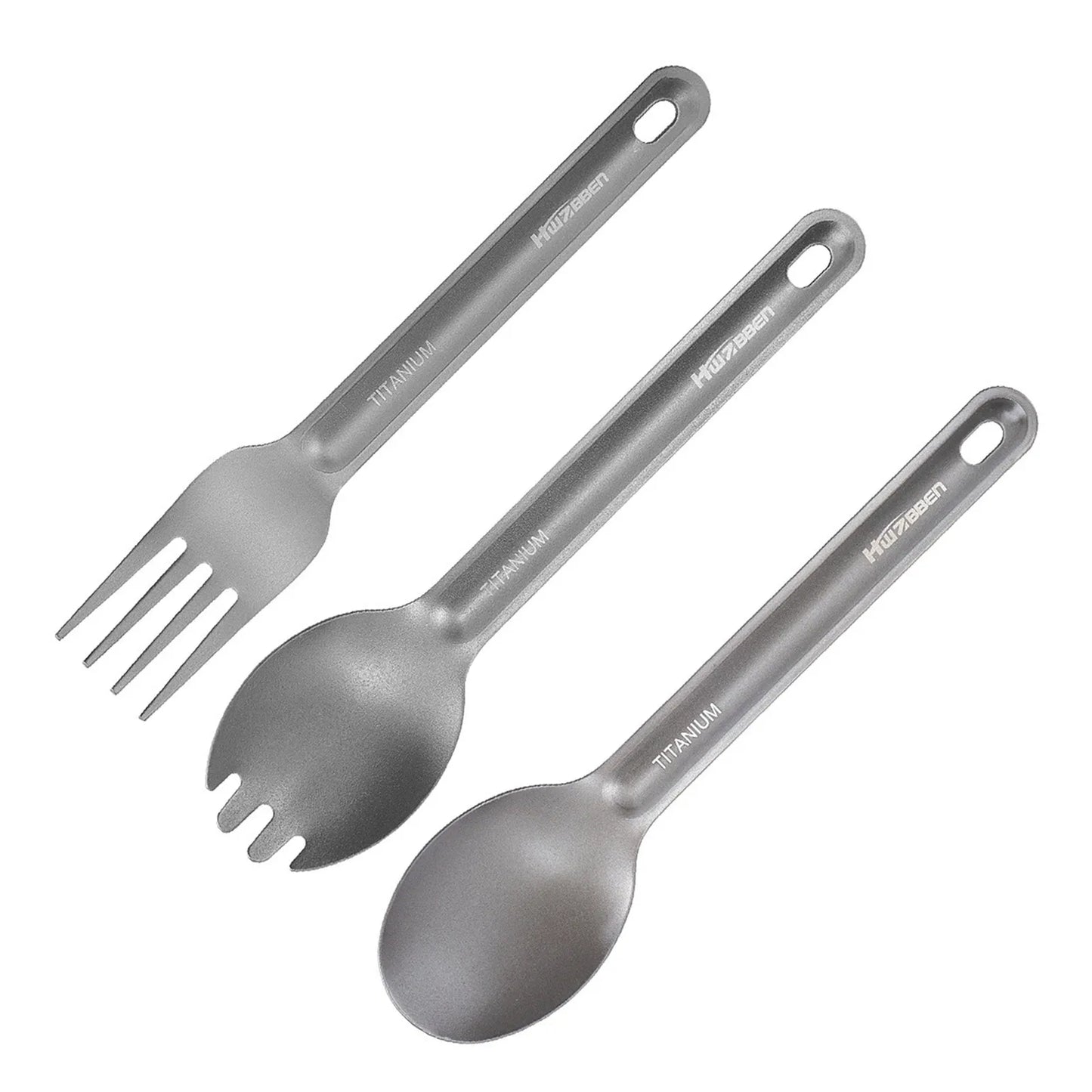 Camping Lightweight Titanium Cutlery Set  Spoon Fork Knife