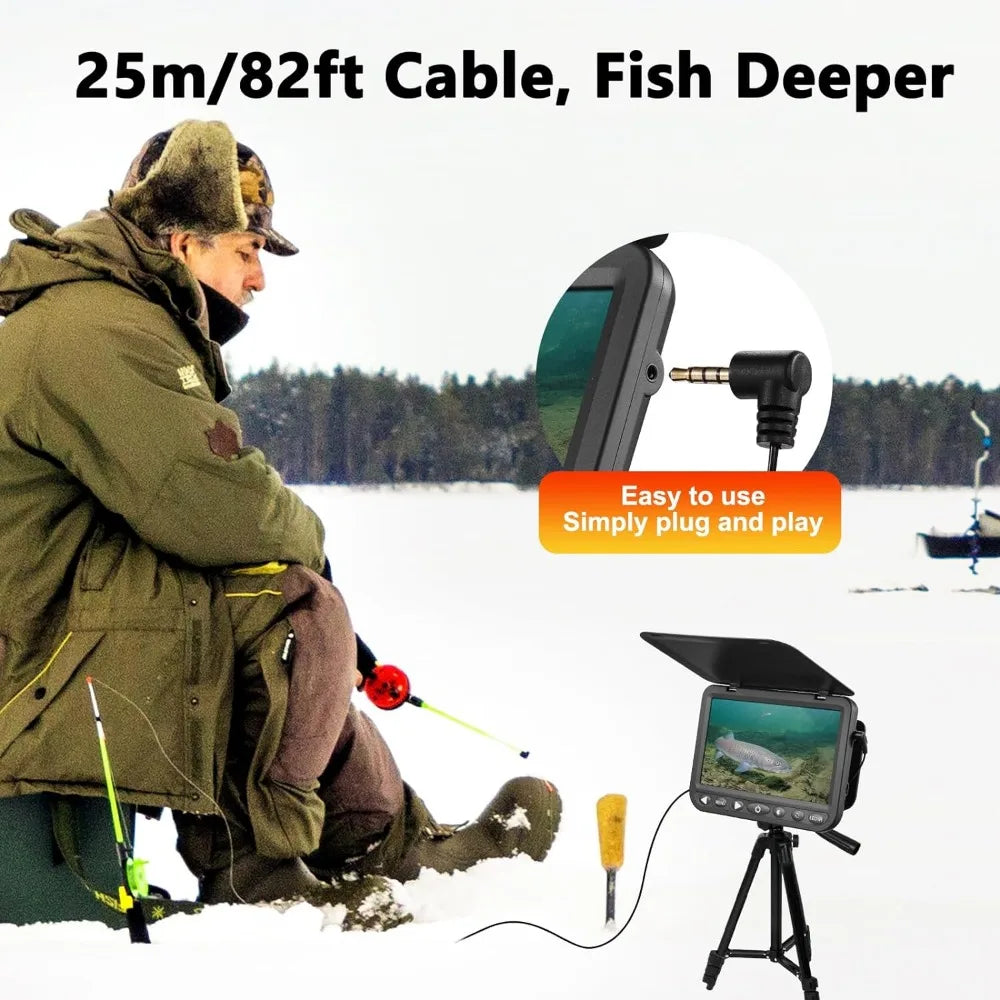 7'' Underwater Fishing Camera - [Upgrade HD 1080P] Ice Fishing Camera