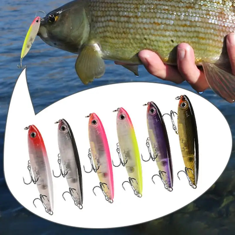 3D Artificial6X Colorful Hard Swim Fishing Lures For Bass