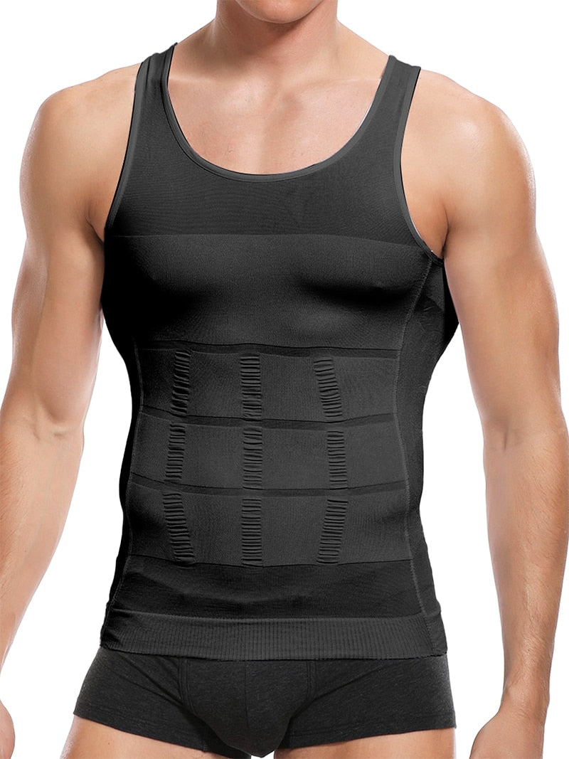 Mens Slimming Body Shaper Vest Shirt - dolphinrealm