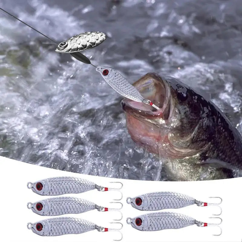 Reflective Realistic 5X Portable Fishing  Hard Lures w/Red Eyes