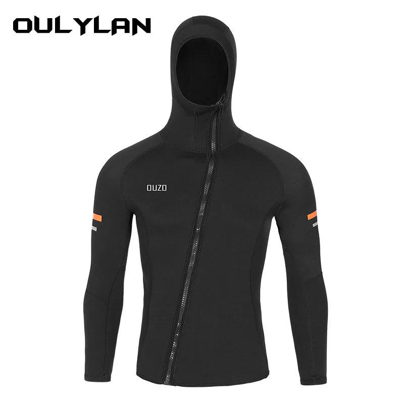 Oulylan Mens 1.5mm Neoprene Hooded Diving Jacket