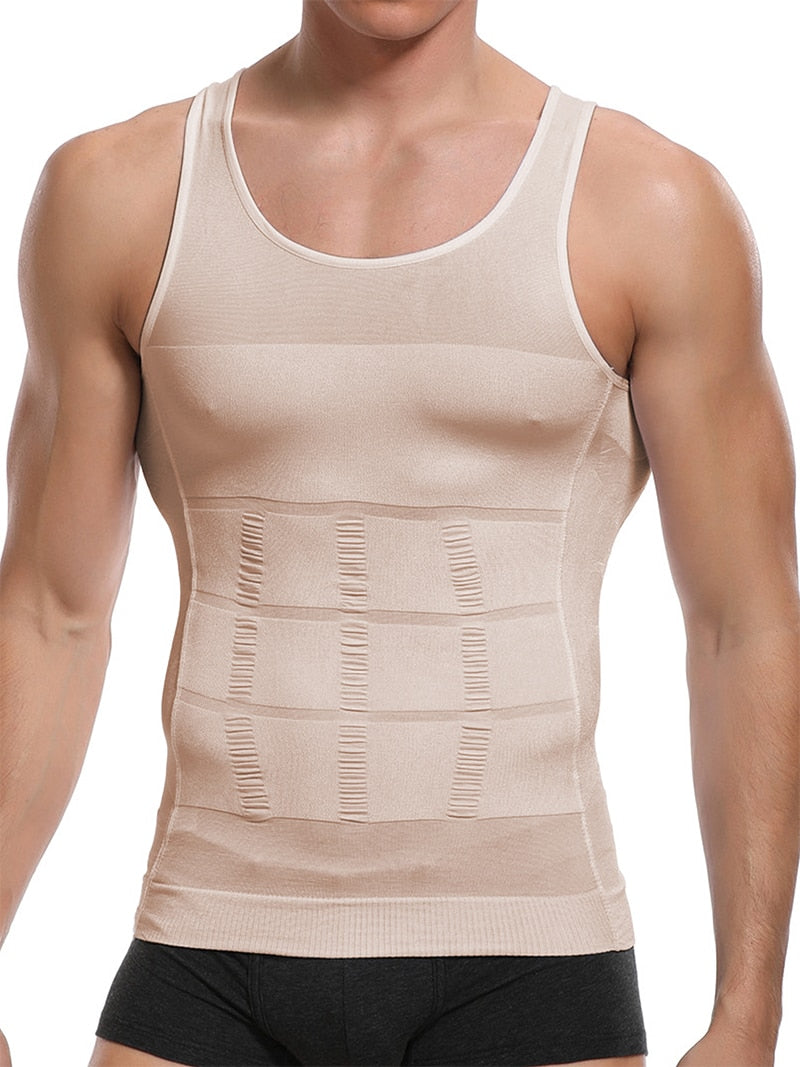 Mens Slimming Body Shaper Vest Shirt - dolphinrealm