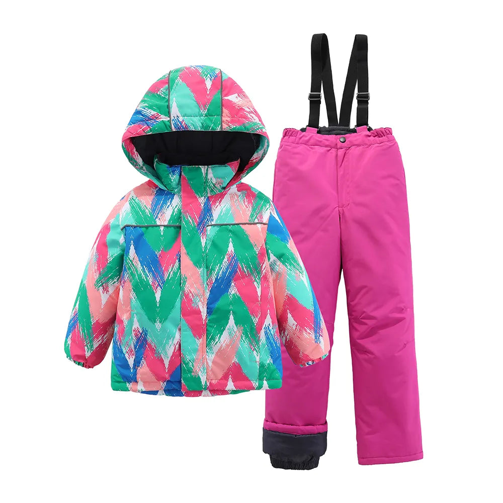 Hiheart 3-12T Kids Ski Suits Boys Girls Ski Jackets -30 Degrees Pants Winter Snowboard Skiing Suit Set Waterproof Snow Suits