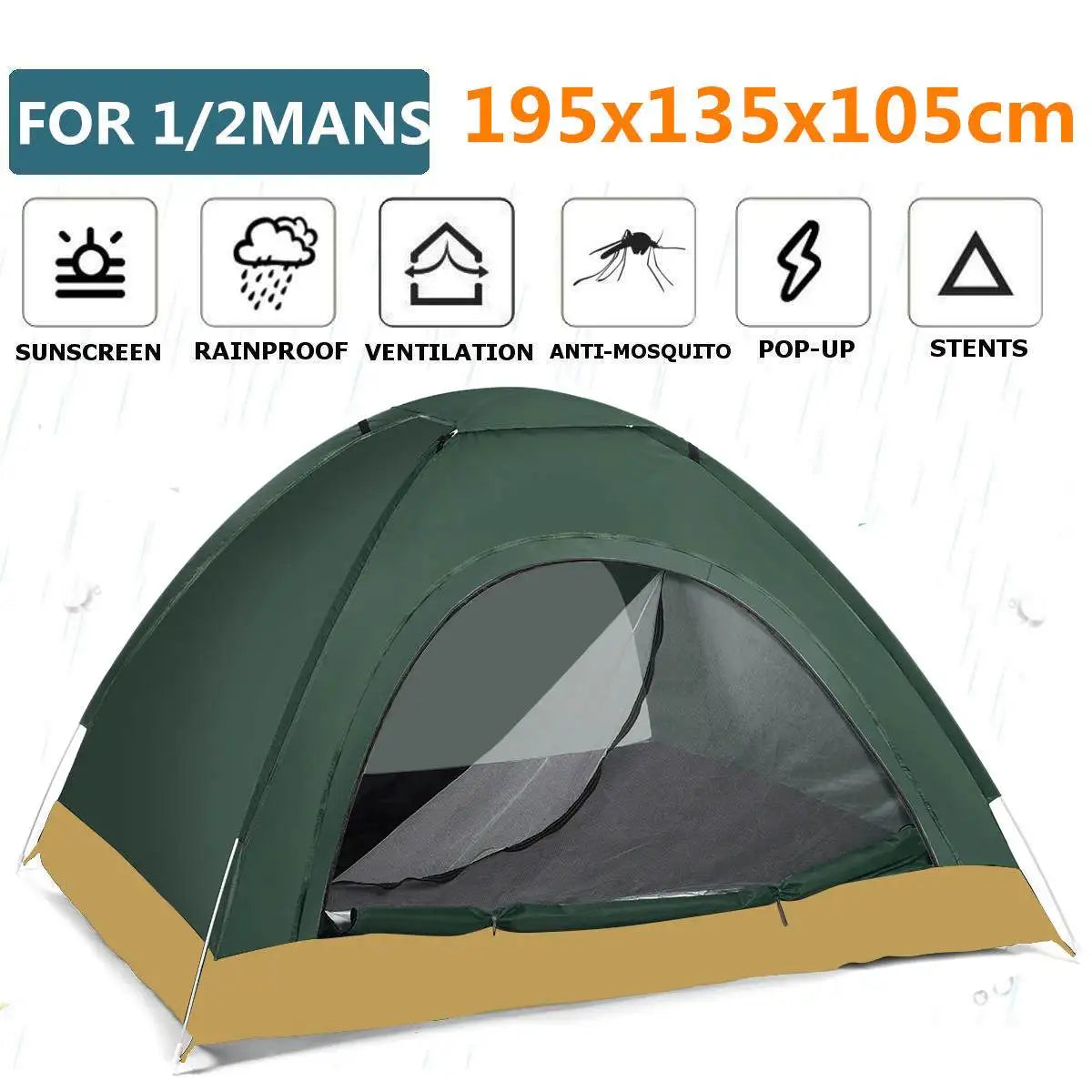 Ultralight Quick Automatic Opening 2-3 People Camping Tent