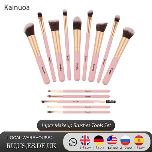 Professional 14Pcs Makeup Brushes Set