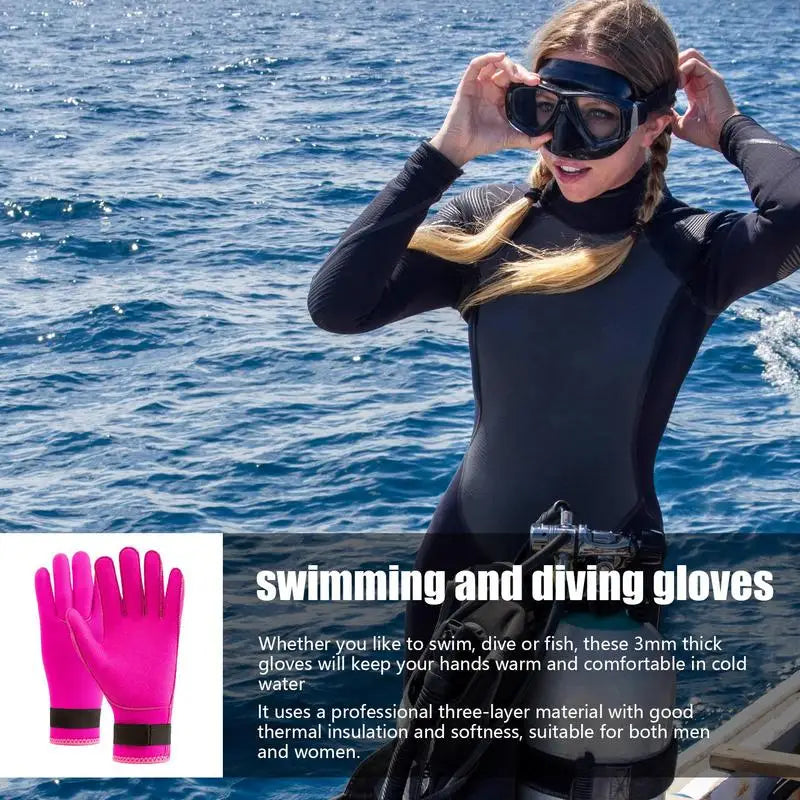 Aquatic Neoprene Wetsuit Five Finger Gloves