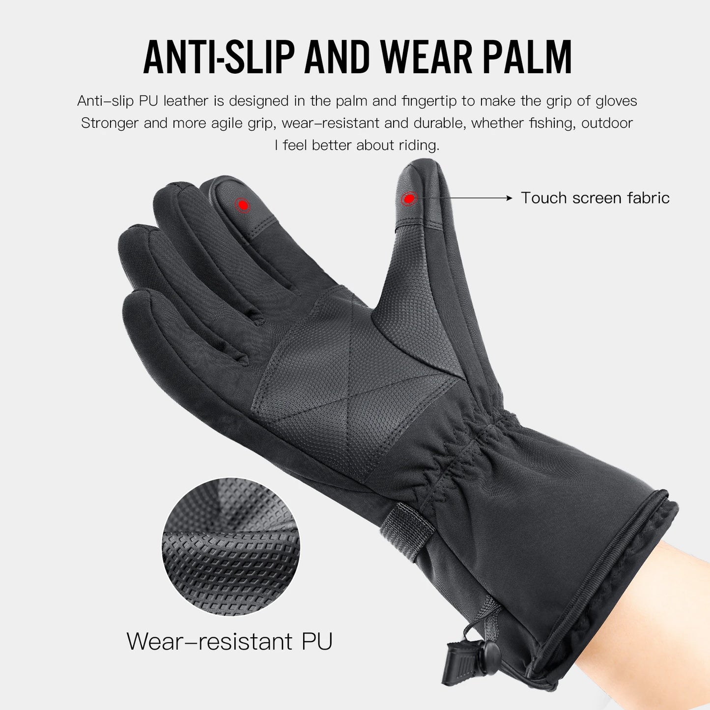 Men Women Ski Gloves Touch Screen