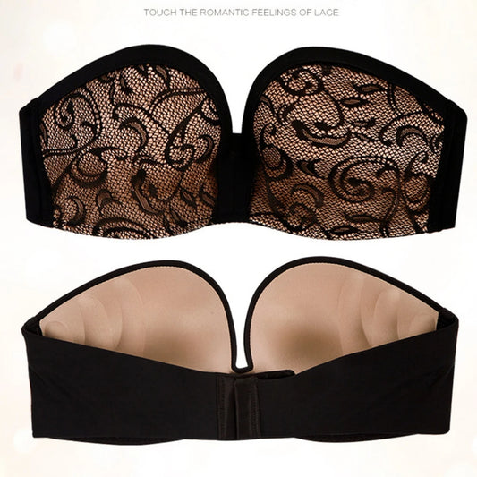 Sexy Lace  Strapless Push up Bras Non-Slip Bra