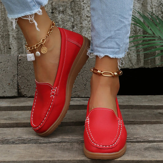 Women Slip On Loafers With Wedge Heels