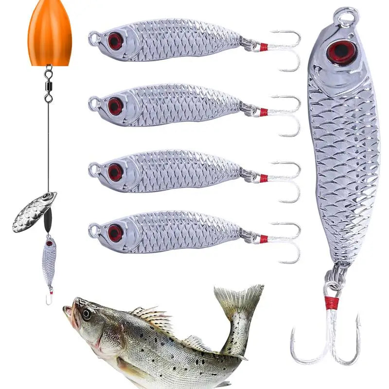 Reflective Realistic 5X Portable Fishing  Hard Lures w/Red Eyes