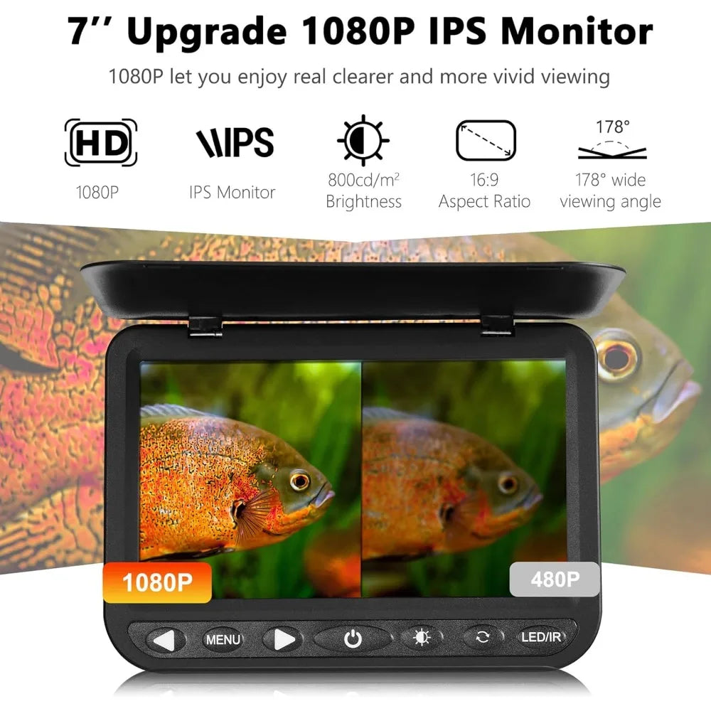 7'' Underwater Fishing Camera - [Upgrade HD 1080P] Ice Fishing Camera