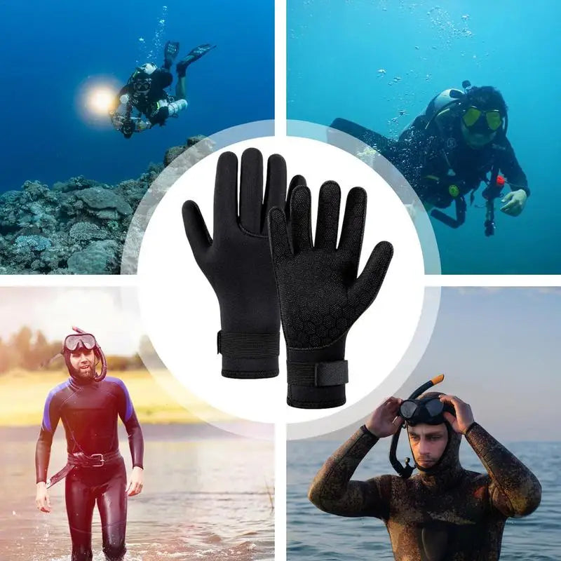 Aquatic Neoprene Wetsuit Five Finger Gloves