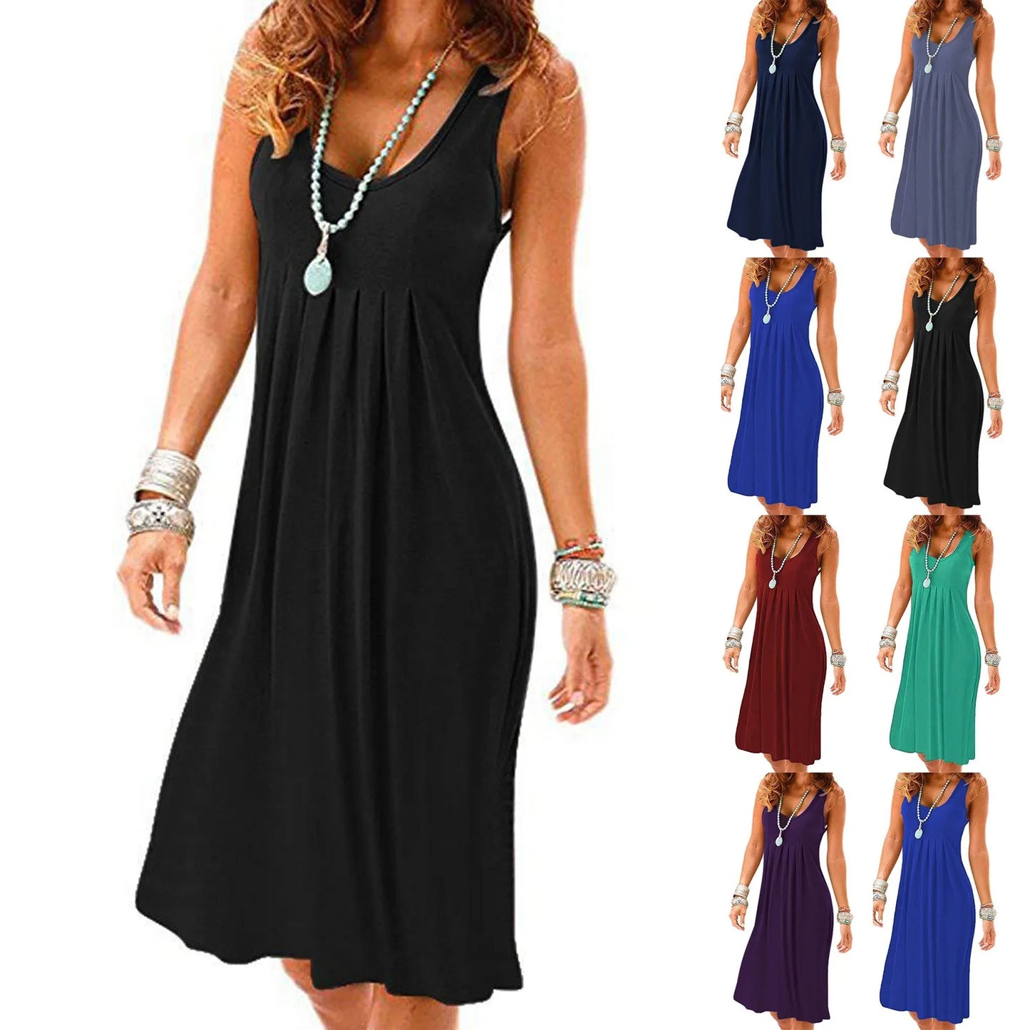 Summer Sleeveless Tank Top Casual Dress