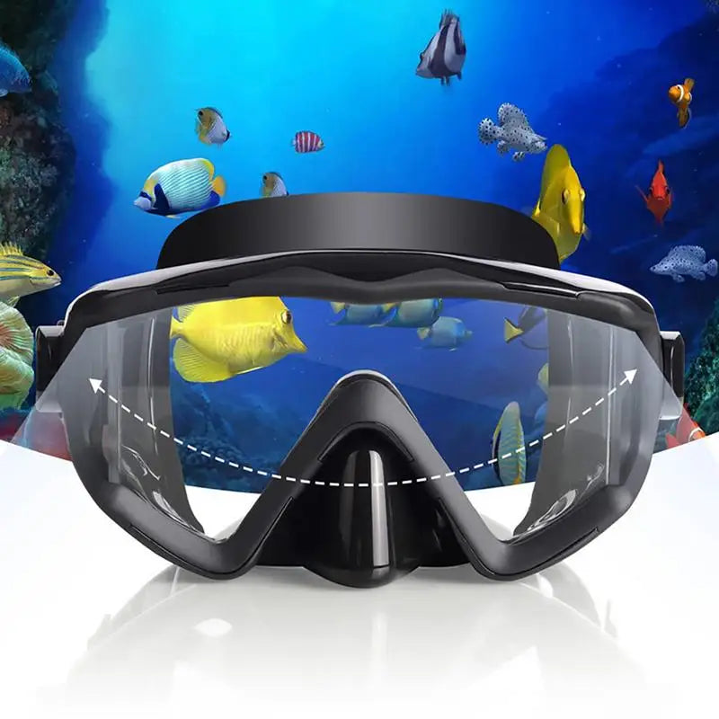 Panoramic Scuba Diving   Snorkeling Goggles With Nose Cover