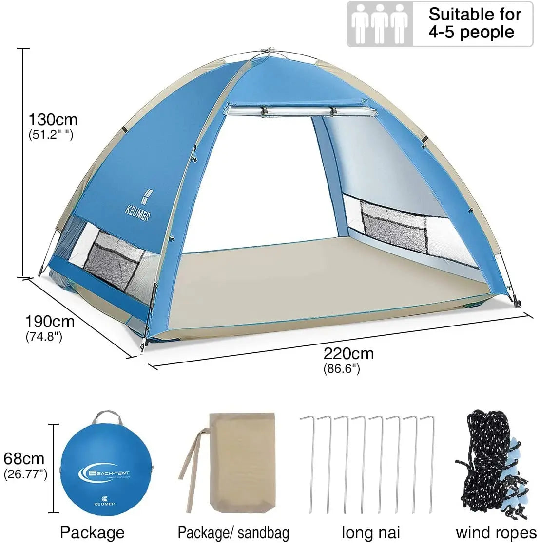 Ultralight Quick Automatic Opening 2-3 People Camping Tent