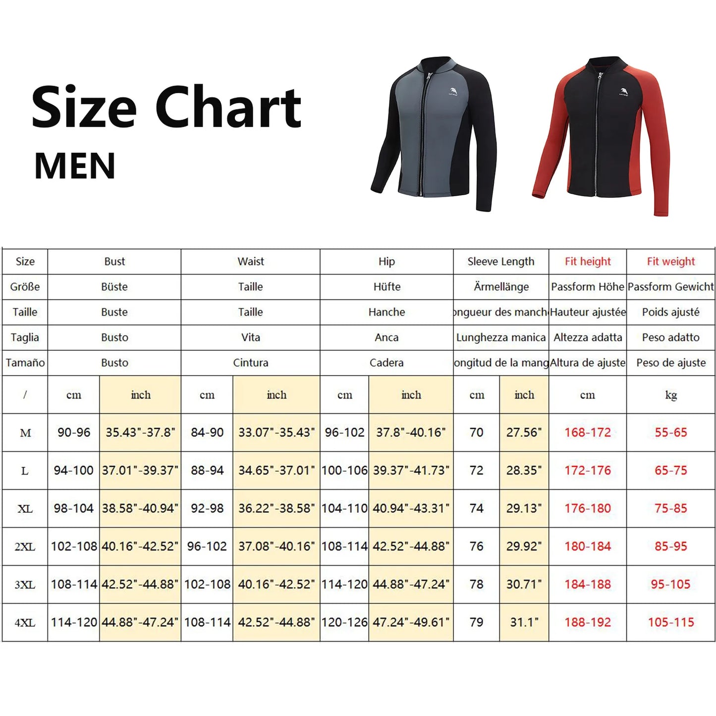 Oulylan Men's Split Long Sleeve 2mm Neoprene Wetsuit