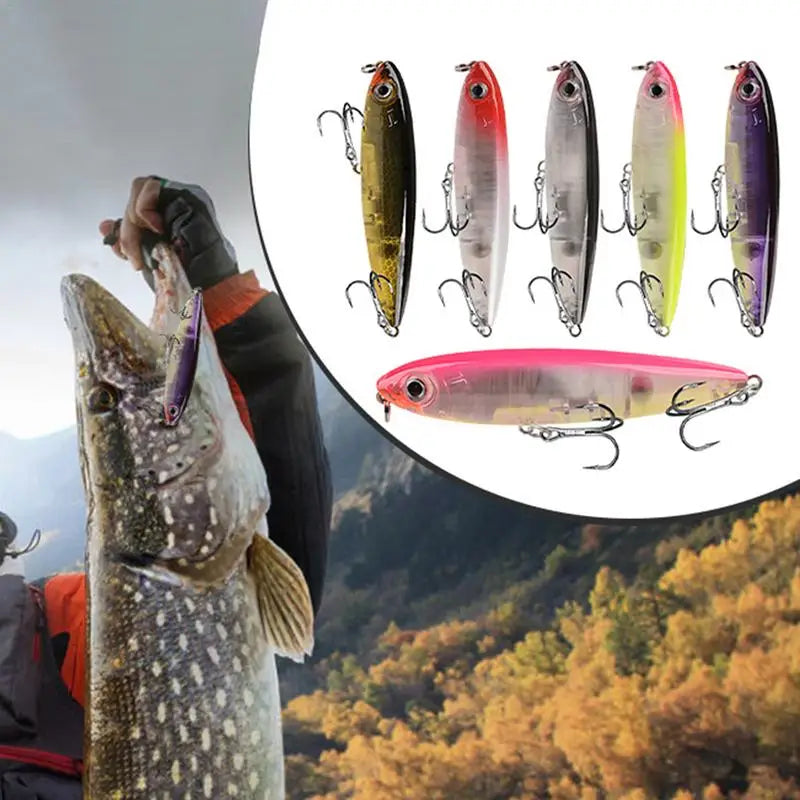 3D Artificial6X Colorful Hard Swim Fishing Lures For Bass