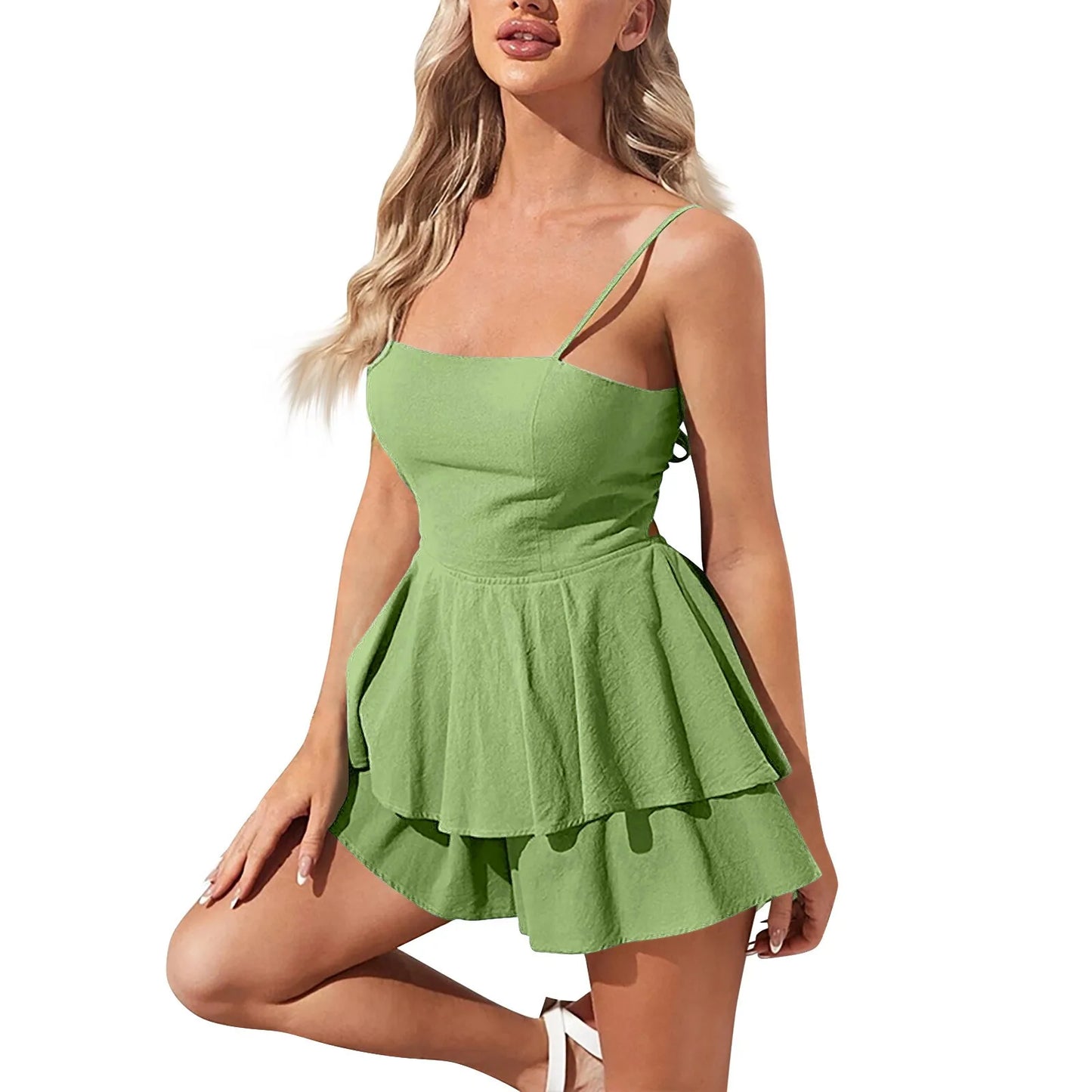 Slim-Fitting Cake Skirt Sexy Backless  Summer Dress