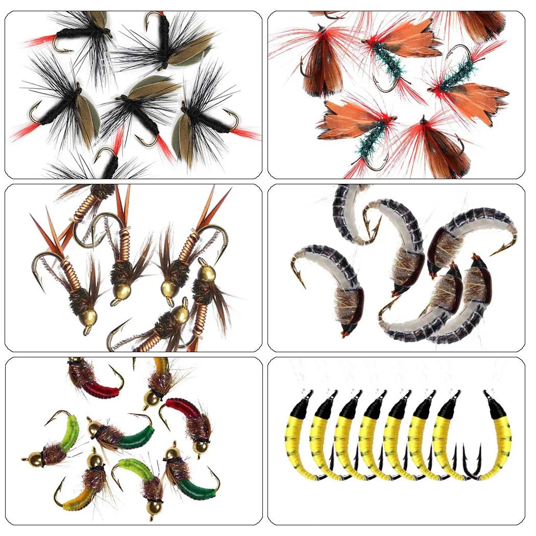 24-114Pcs/Box Dry Wet Flies Nymph Box Set