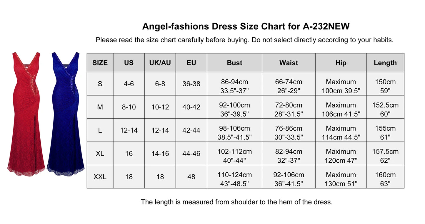 Angel-fashions Beaded See Through Lace Evening Dress